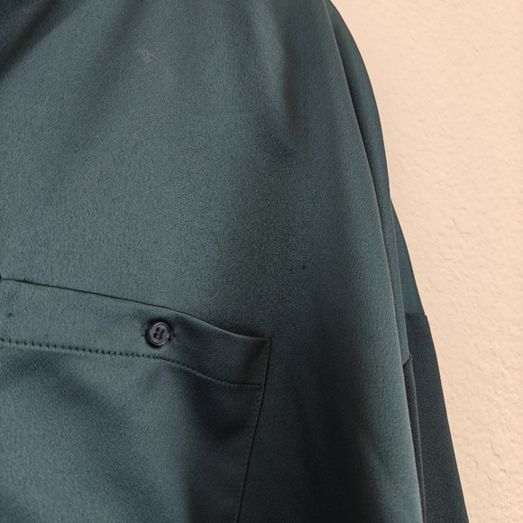 Lysse Kat Button Down Blouse Size Medium Women's Satin Button Up Shirt - Picture 7 of 15